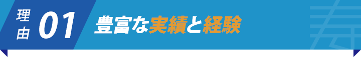 理由1：豊富な実績と経験