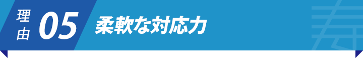 理由5：柔軟な対応力